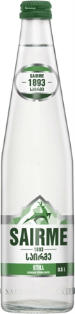 Минеральная вода "Саирме" без газа, 0,5, в стеклянной бутылке. Цена за упаковку 12 бут. (68,33 руб за бутылку)